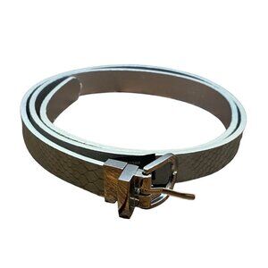 EXPRESS Gray Silver Faux Snakeskin Belt Silver Buckle Women Large Waist 37"-41"